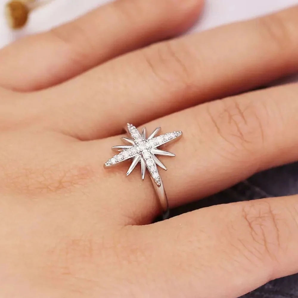 New 925 Sterling Silver Star Ring - Picture 4 of 6